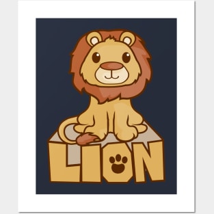 cute lion Posters and Art